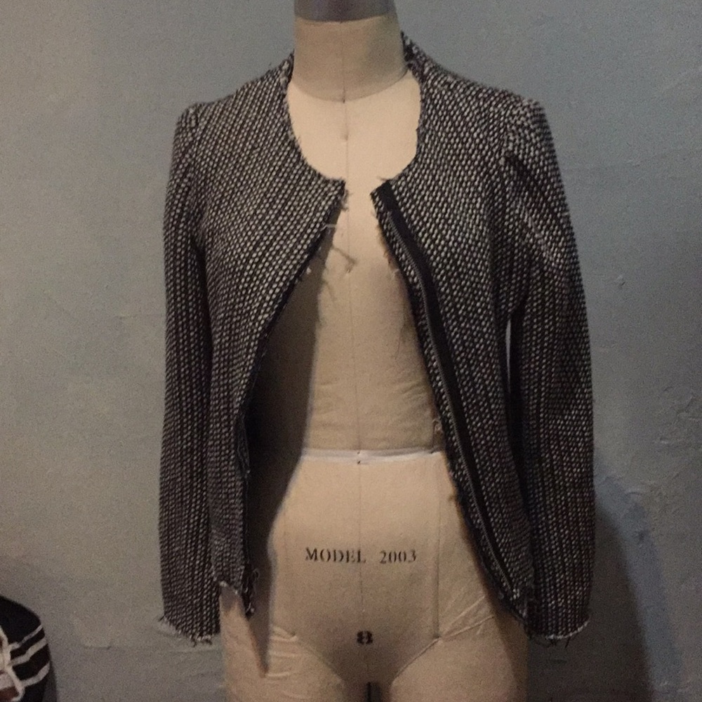 Raw Edge Tweed Blazer